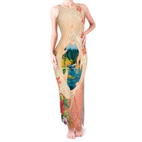Hawaii Kauai Na Pali Coast Landscape Tank Maxi Dress LT05 Women Peach - Polynesian Pride