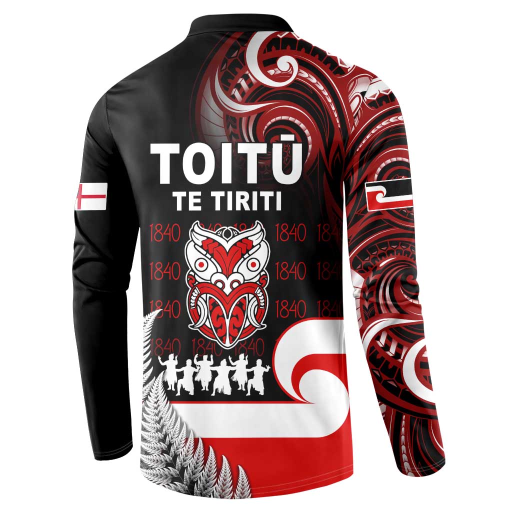 Aotearoa Toitu He Whakaputanga Button Sweatshirt Toitu Te Tiriti O Waitangi LT05 - Polynesian Pride