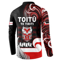 Aotearoa Toitu He Whakaputanga Button Sweatshirt Toitu Te Tiriti O Waitangi LT05 - Polynesian Pride
