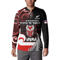 Aotearoa Toitu He Whakaputanga Button Sweatshirt Toitu Te Tiriti O Waitangi LT05 - Polynesian Pride