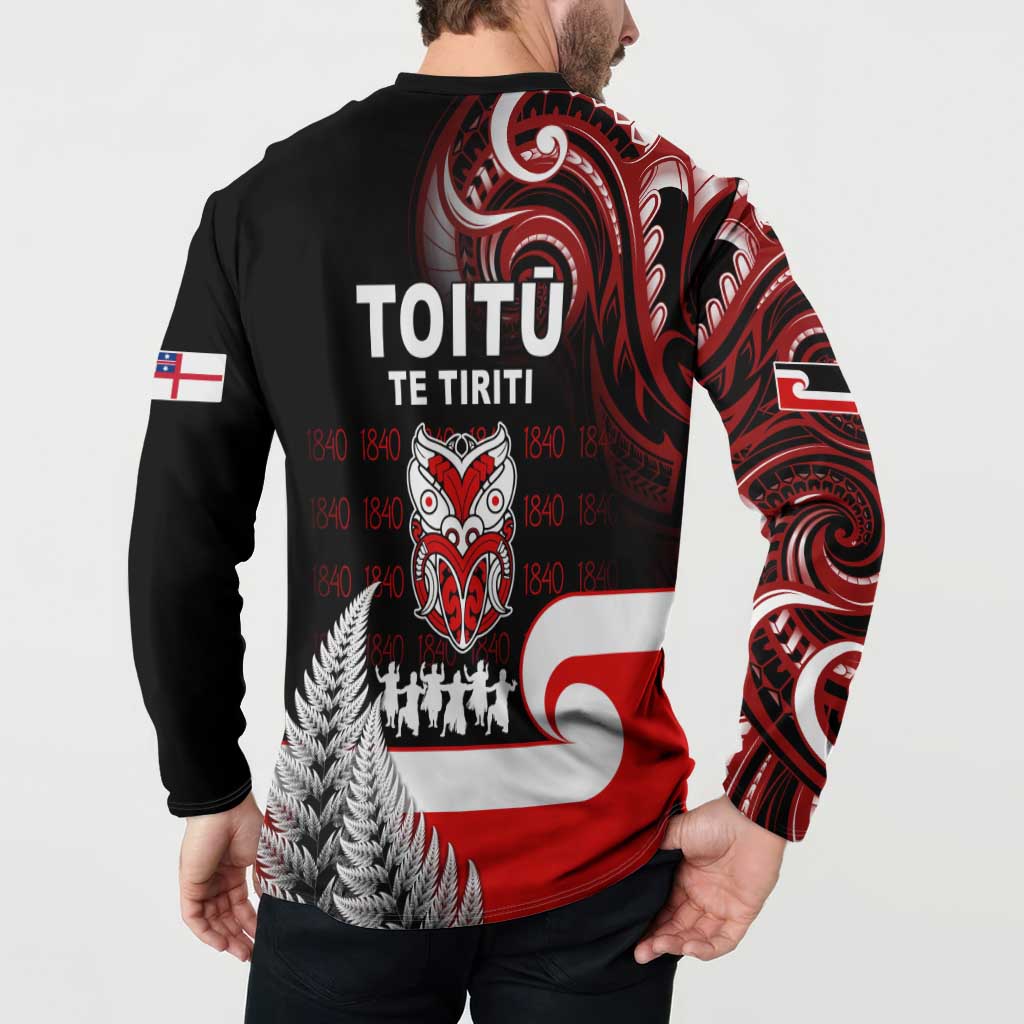 Aotearoa Toitu He Whakaputanga Button Sweatshirt Toitu Te Tiriti O Waitangi LT05 - Polynesian Pride