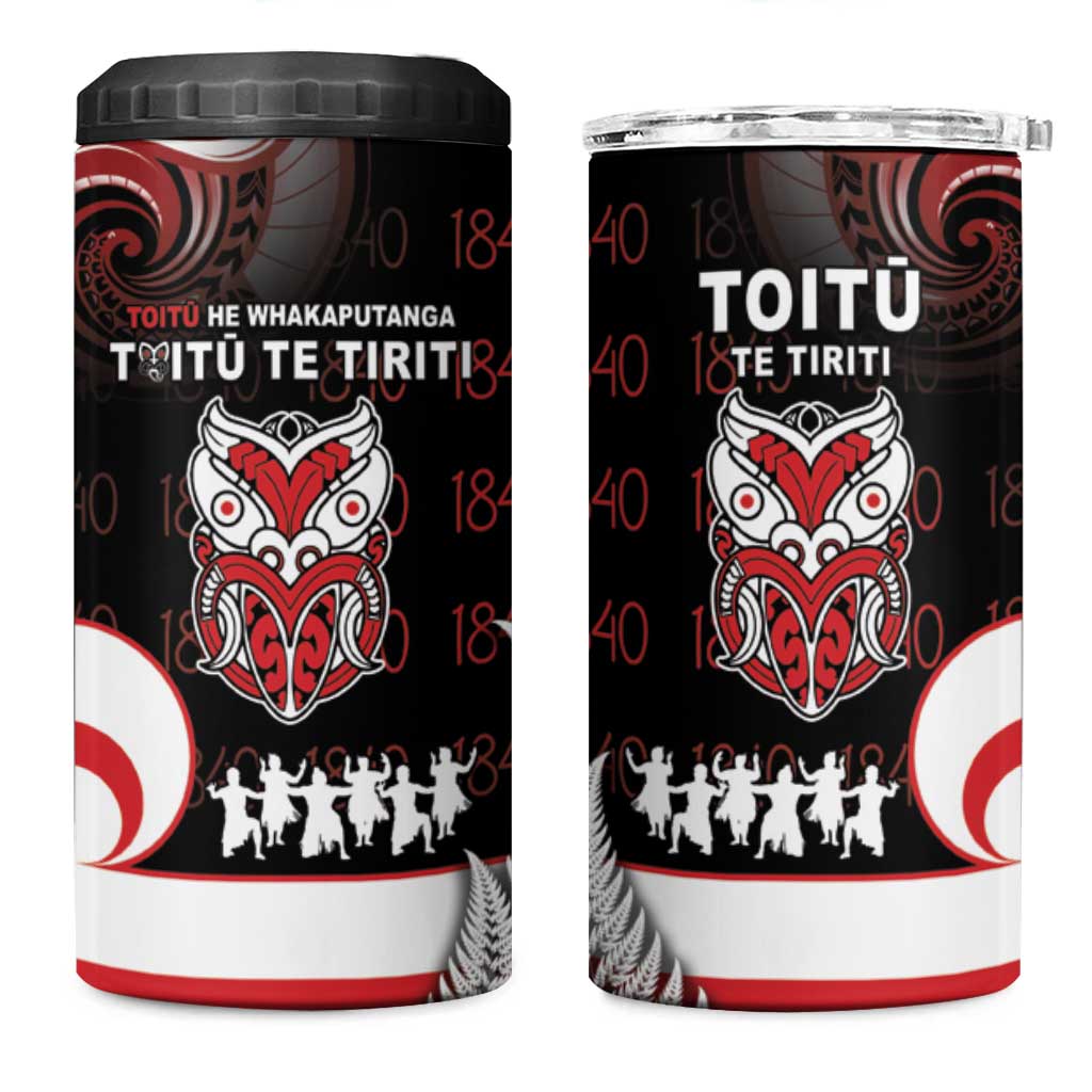 Aotearoa Toitu He Whakaputanga 4 in 1 Can Cooler Tumbler Toitu Te Tiriti O Waitangi