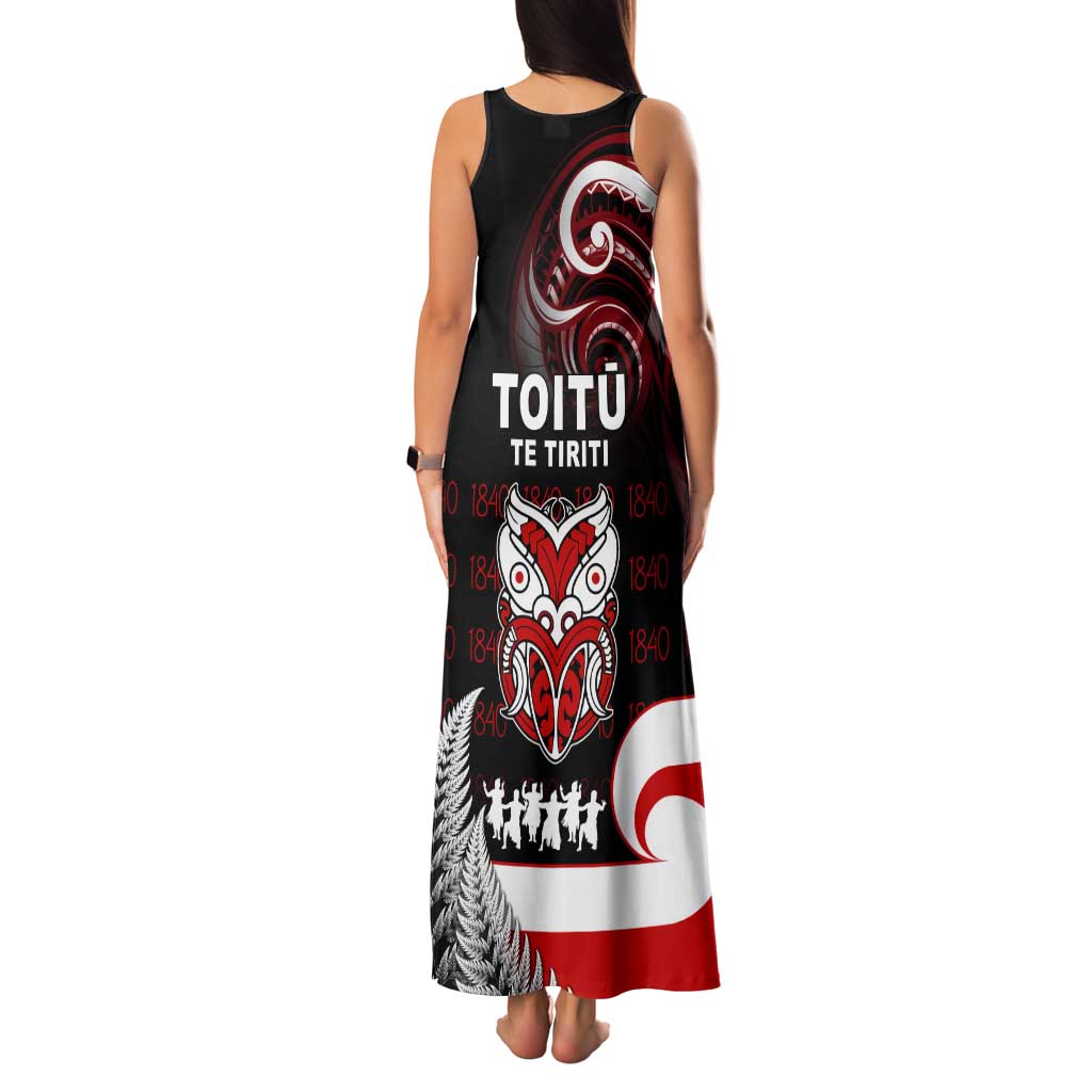 Aotearoa Toitu He Whakaputanga Tank Maxi Dress Toitu Te Tiriti O Waitangi LT05 - Polynesian Pride
