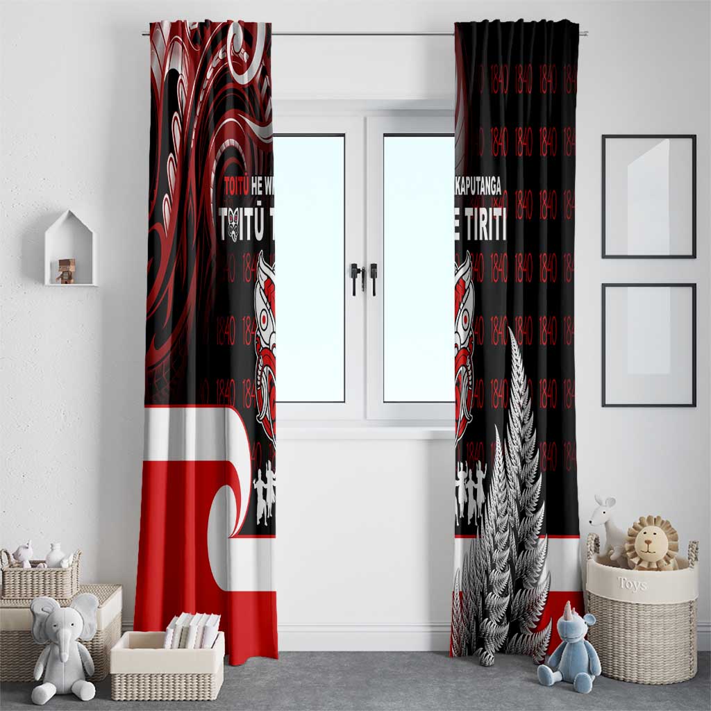 Aotearoa Toitu He Whakaputanga Window Curtain Toitu Te Tiriti O Waitangi LT05 - Polynesian Pride