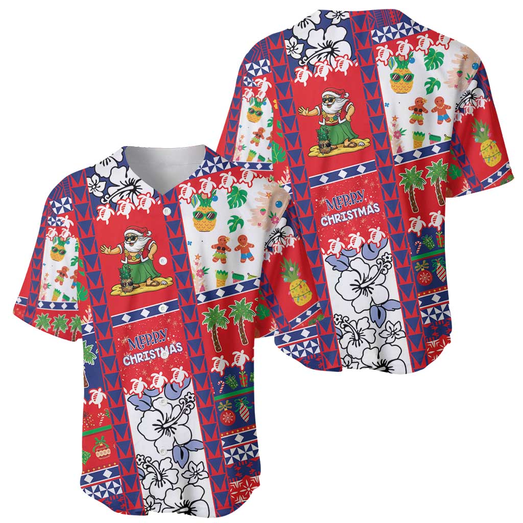 Wallis And Futuna Christmas Baseball Jersey Festive Beach Vibes - Polynesian Pride