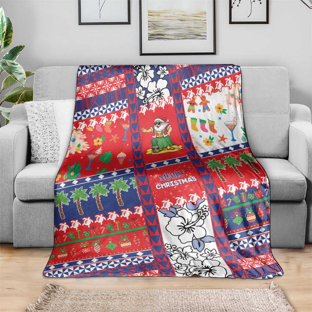 Wallis And Futuna Christmas Blanket Festive Beach Vibes - Polynesian Pride