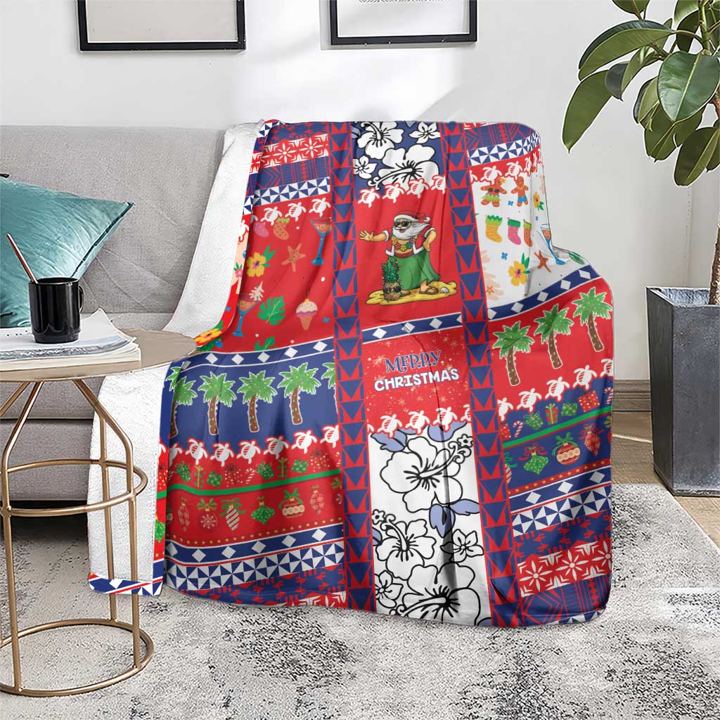 Wallis And Futuna Christmas Blanket Festive Beach Vibes - Polynesian Pride