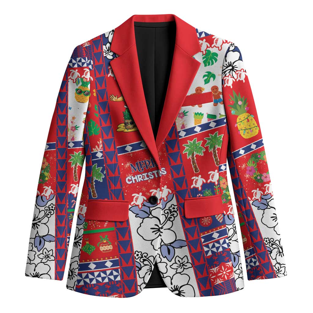 Wallis And Futuna Christmas Blazer Festive Beach Vibes - Polynesian Pride