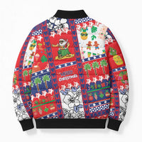 Wallis And Futuna Christmas Bomber Puffer Jacket Festive Beach Vibes - Polynesian Pride