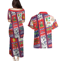 Wallis And Futuna Christmas Couples Matching Puletasi and Hawaiian Shirt Festive Beach Vibes - Polynesian Pride