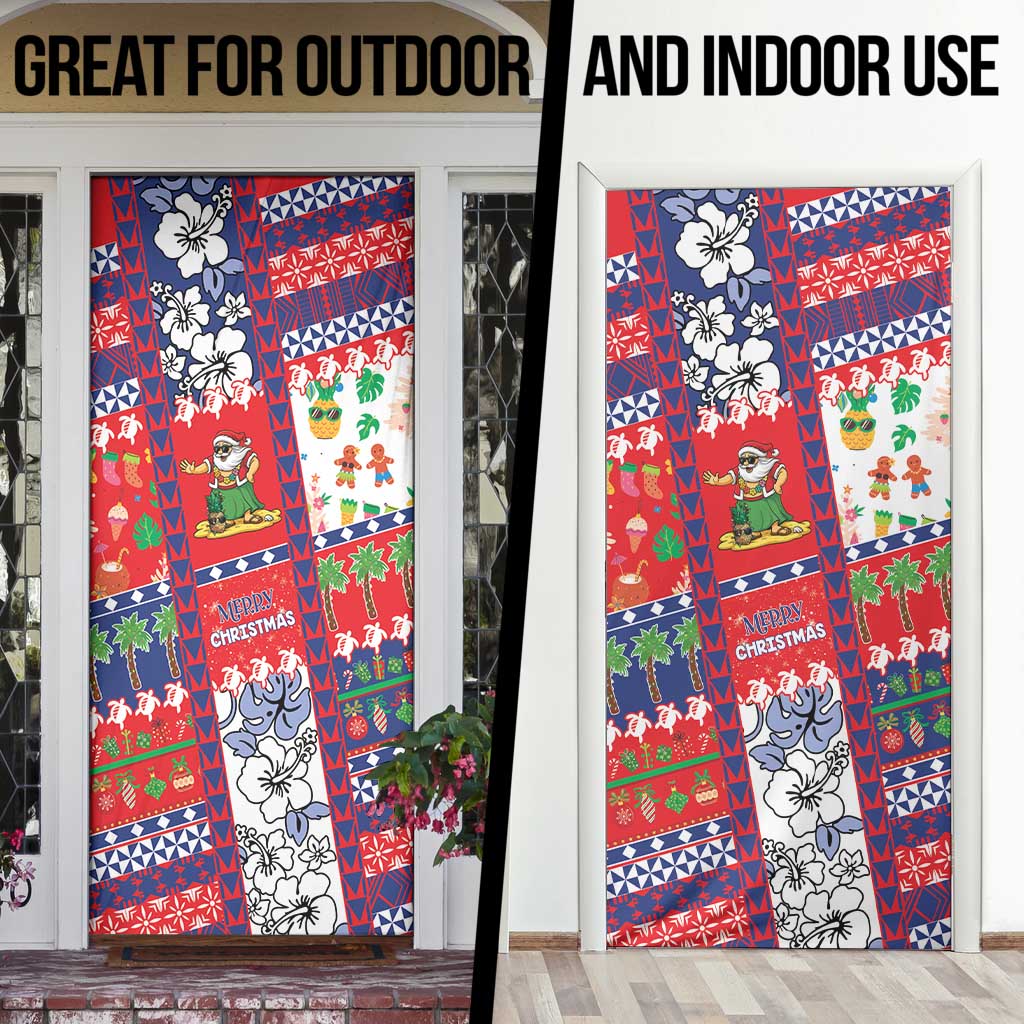 Wallis And Futuna Christmas Door Cover Festive Beach Vibes - Polynesian Pride