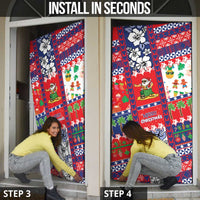 Wallis And Futuna Christmas Door Cover Festive Beach Vibes - Polynesian Pride