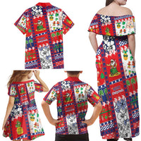 Wallis And Futuna Christmas Family Matching Off Shoulder Maxi Dress and Hawaiian Shirt Festive Beach Vibes - Polynesian Pride