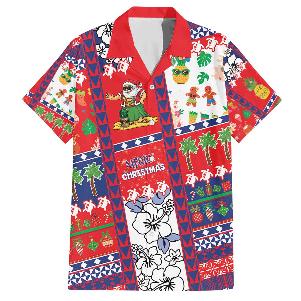 Wallis And Futuna Christmas Family Matching Off Shoulder Maxi Dress and Hawaiian Shirt Festive Beach Vibes - Polynesian Pride