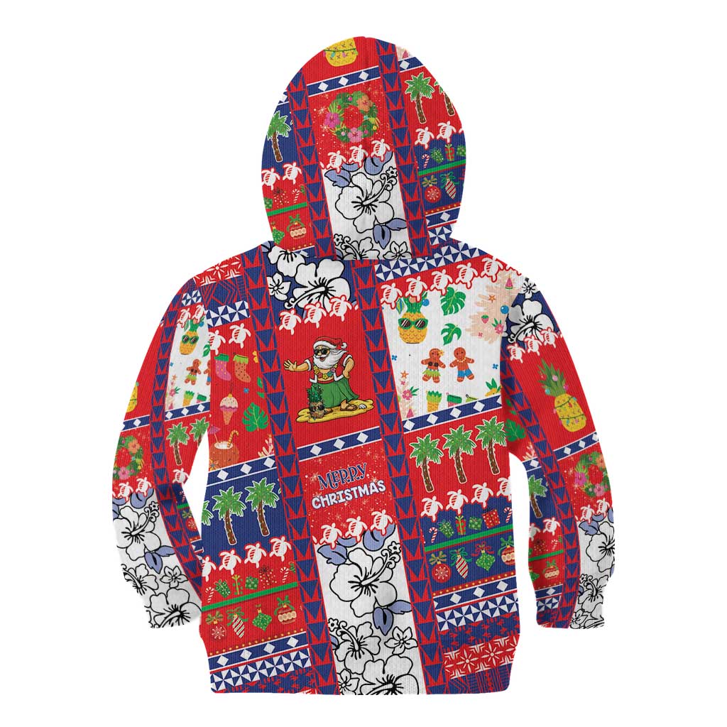 Wallis And Futuna Christmas Kid Hoodie Festive Beach Vibes - Polynesian Pride