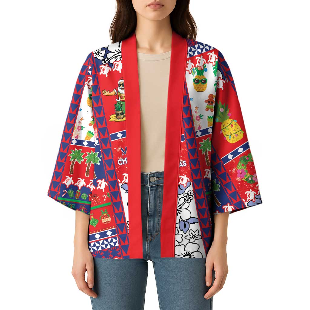 Wallis And Futuna Christmas Kimono Festive Beach Vibes - Polynesian Pride