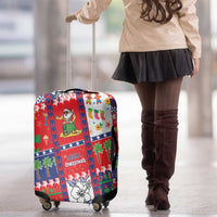 Wallis And Futuna Christmas Luggage Cover Festive Beach Vibes - Polynesian Pride
