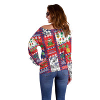Wallis And Futuna Christmas Off Shoulder Sweater Festive Beach Vibes - Polynesian Pride