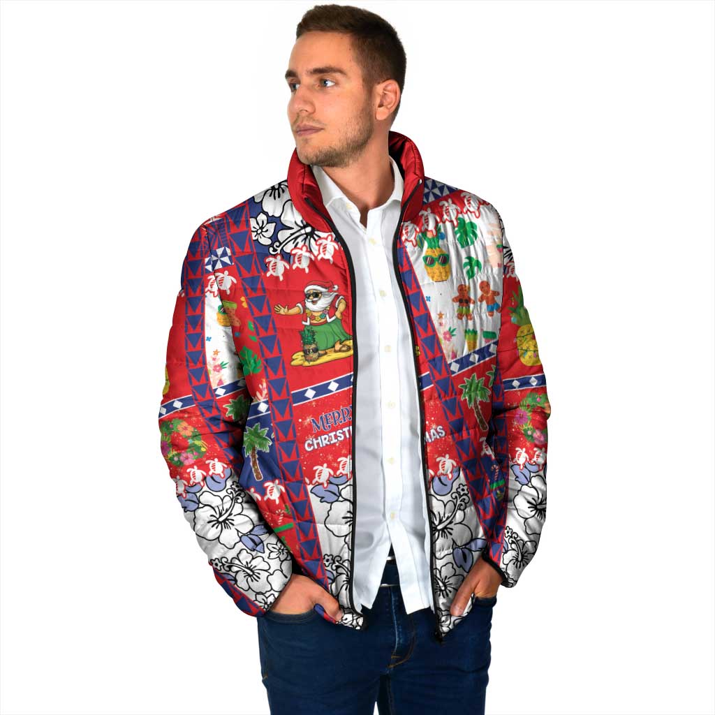 Wallis And Futuna Christmas Padded Jacket Festive Beach Vibes - Polynesian Pride