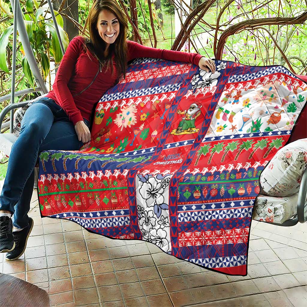 Wallis And Futuna Christmas Quilt Festive Beach Vibes - Polynesian Pride