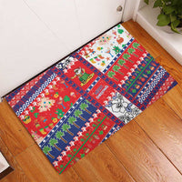 Wallis And Futuna Christmas Rubber Doormat Festive Beach Vibes - Polynesian Pride
