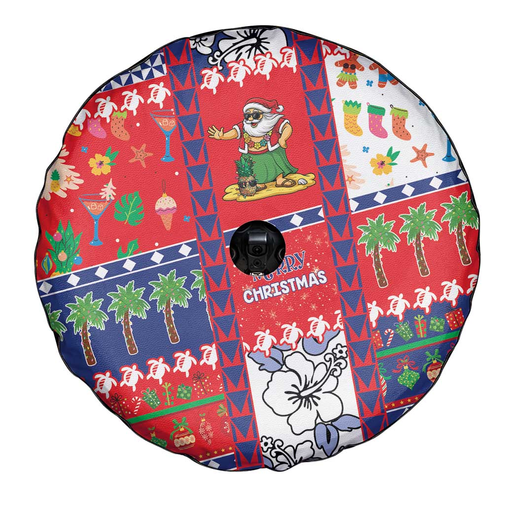 Wallis And Futuna Christmas Spare Tire Cover Festive Beach Vibes - Polynesian Pride
