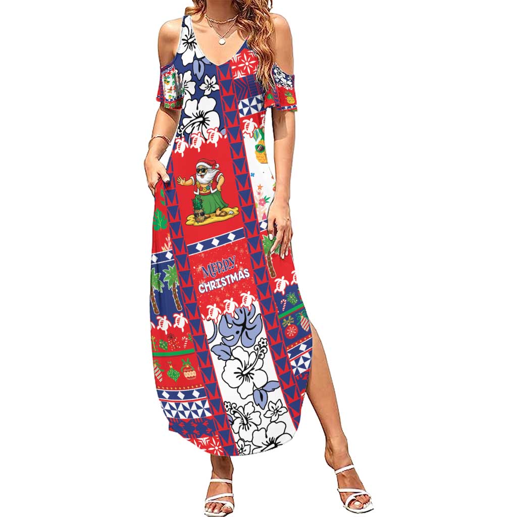 Wallis And Futuna Christmas Summer Maxi Dress Festive Beach Vibes - Polynesian Pride