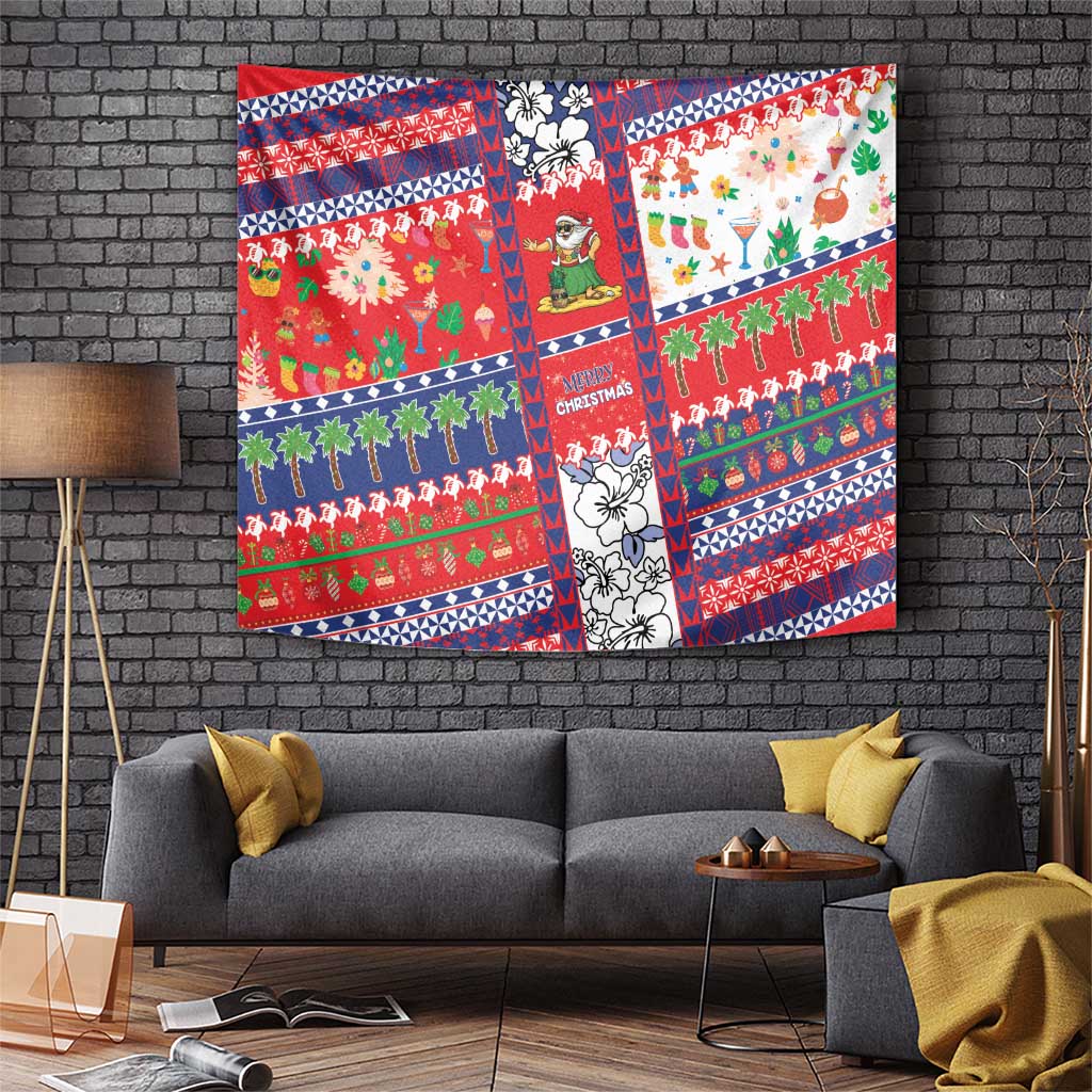 Wallis And Futuna Christmas Tapestry Festive Beach Vibes - Polynesian Pride