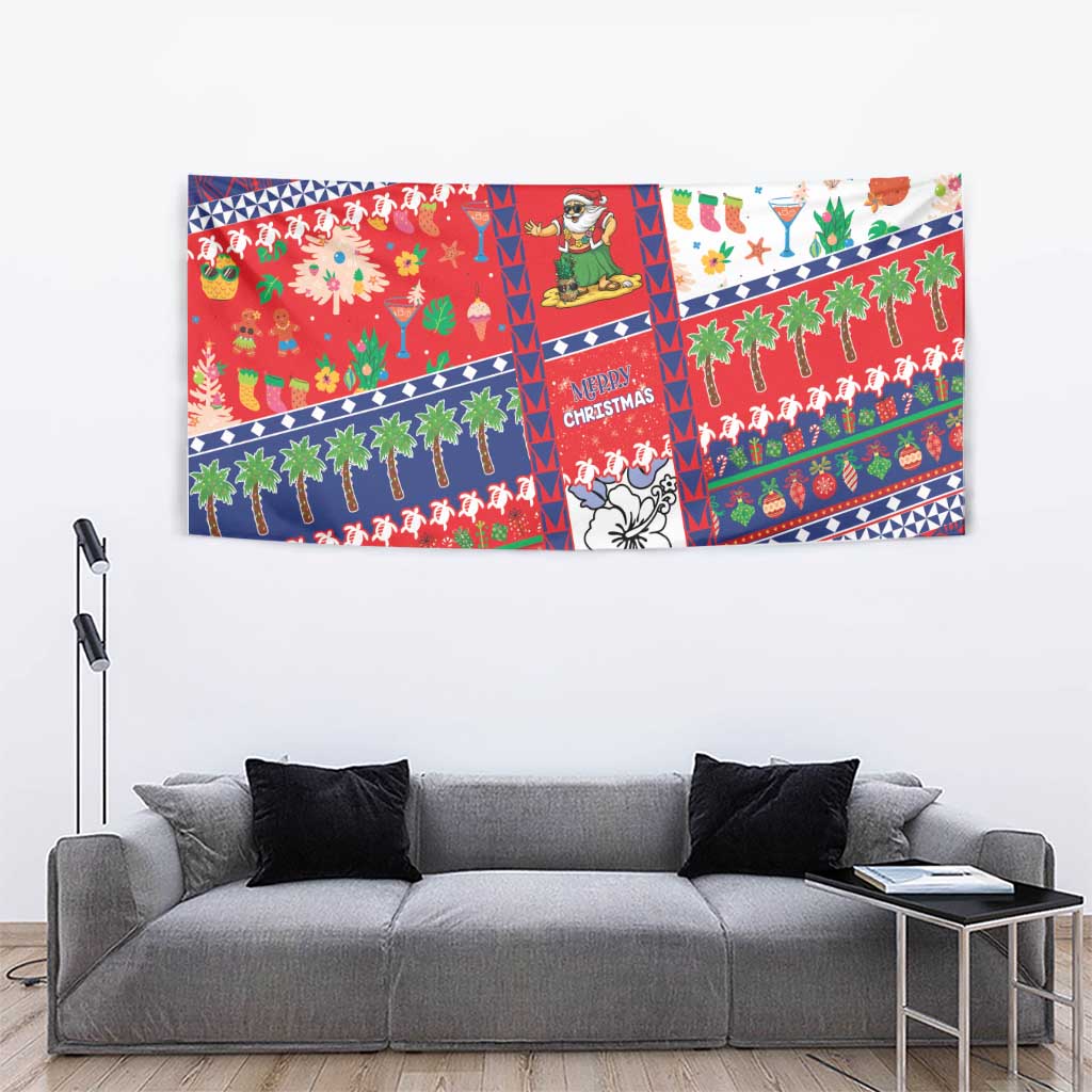 Wallis And Futuna Christmas Tapestry Festive Beach Vibes - Polynesian Pride