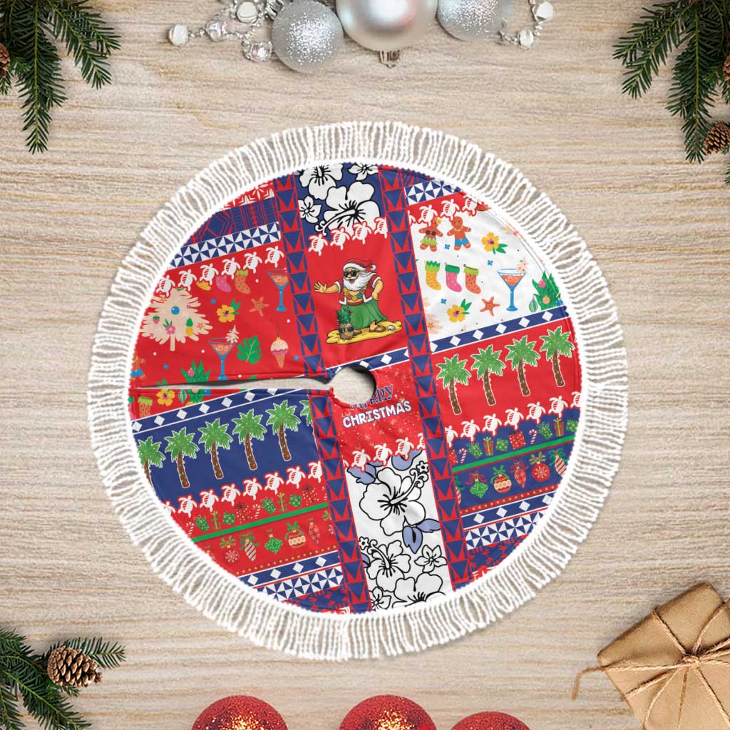 Wallis And Futuna Christmas Tree Skirt Festive Beach Vibes - Polynesian Pride