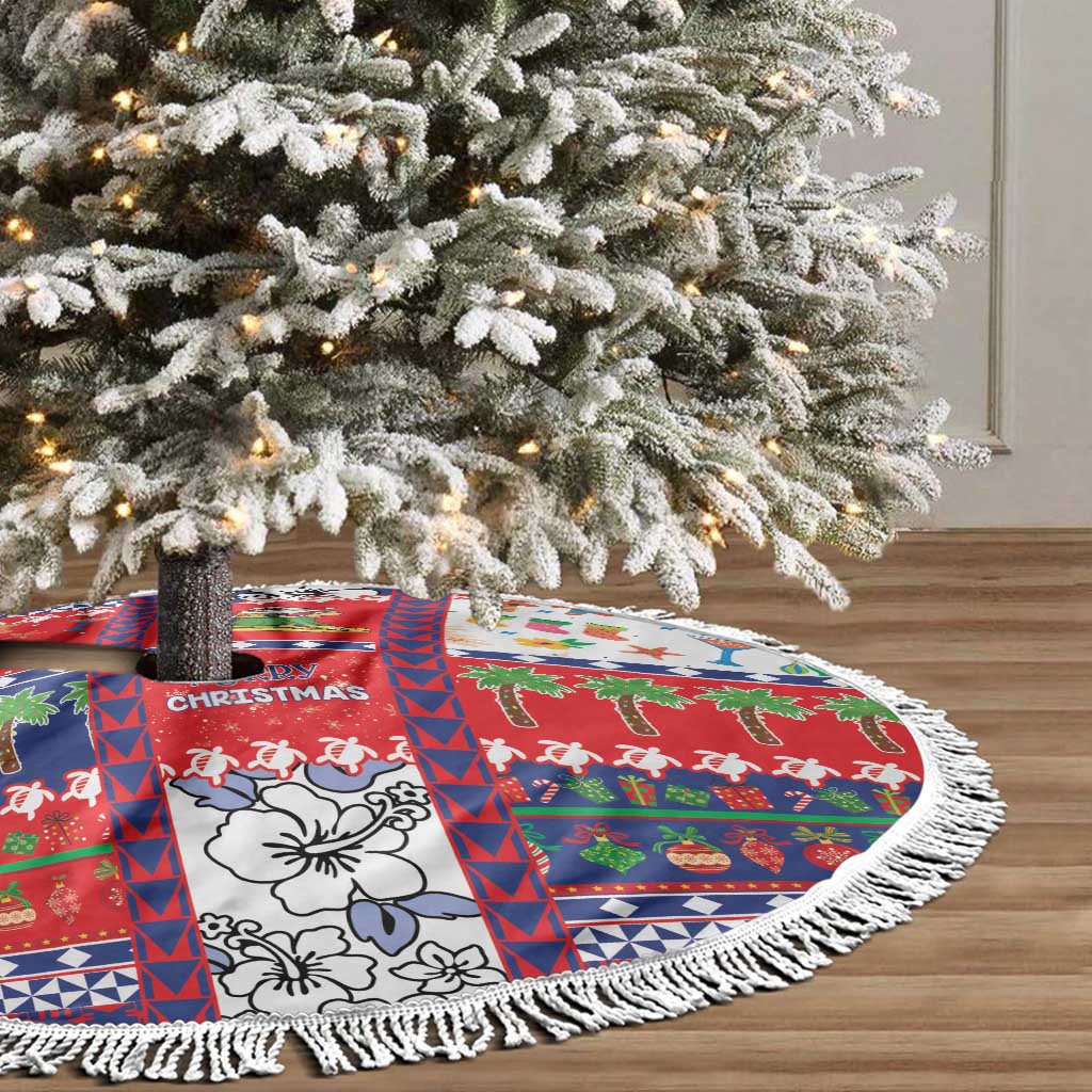 Wallis And Futuna Christmas Tree Skirt Festive Beach Vibes - Polynesian Pride