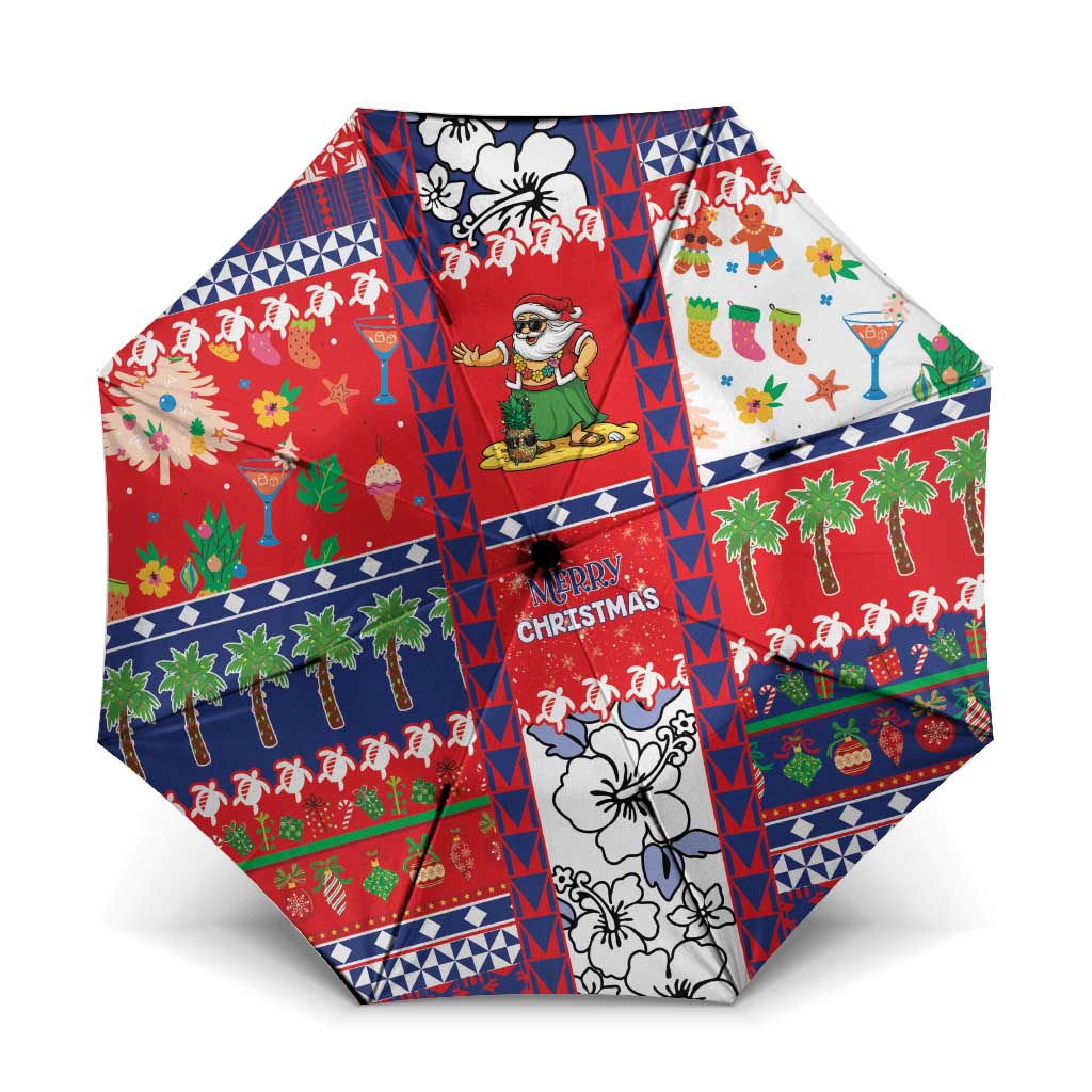 Wallis And Futuna Christmas Umbrella Festive Beach Vibes - Polynesian Pride