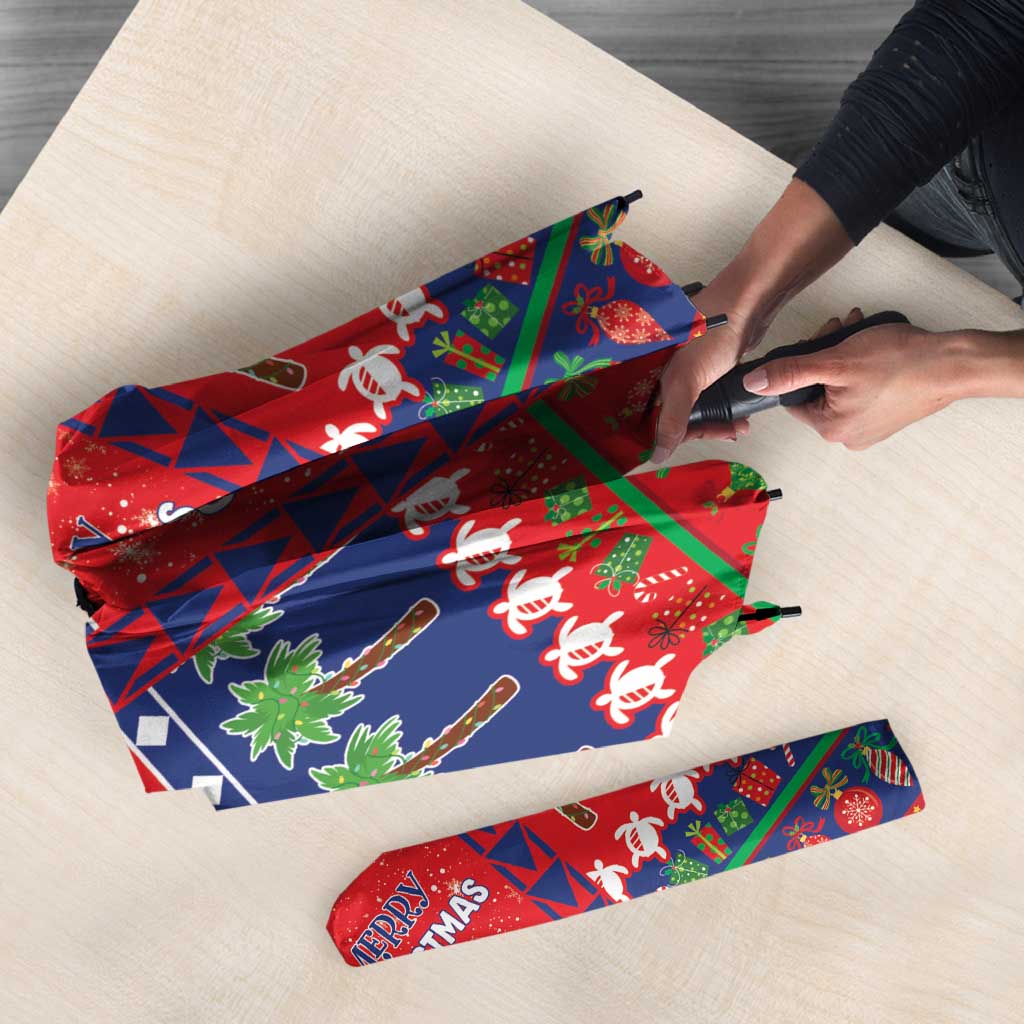 Wallis And Futuna Christmas Umbrella Festive Beach Vibes - Polynesian Pride