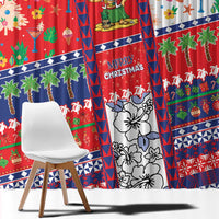 Wallis And Futuna Christmas Window Curtain Festive Beach Vibes - Polynesian Pride