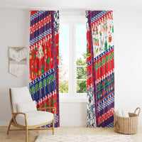 Wallis And Futuna Christmas Window Curtain Festive Beach Vibes - Polynesian Pride
