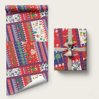 Wallis And Futuna Christmas Wrapping Paper Festive Beach Vibes - Polynesian Pride