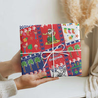 Wallis And Futuna Christmas Wrapping Paper Festive Beach Vibes - Polynesian Pride