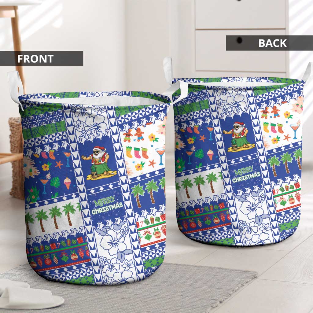 Northern Mariana Islands Christmas Laundry Basket Festive Beach Vibes - Polynesian Pride