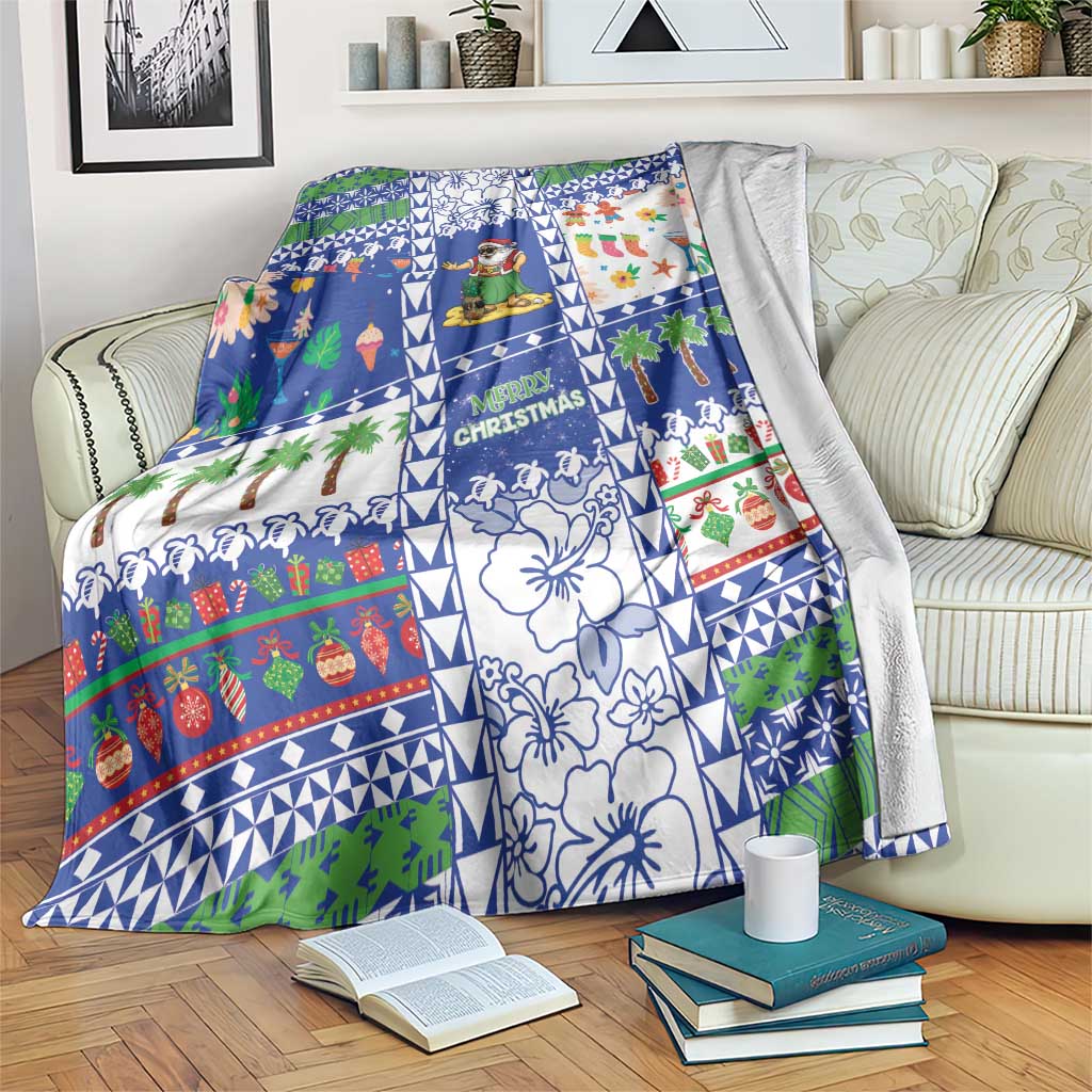 Northern Mariana Islands Christmas Blanket Festive Beach Vibes - Polynesian Pride