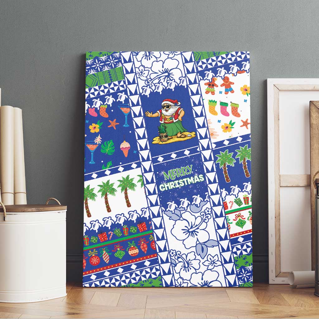 Northern Mariana Islands Christmas Canvas Wall Art Festive Beach Vibes - Polynesian Pride
