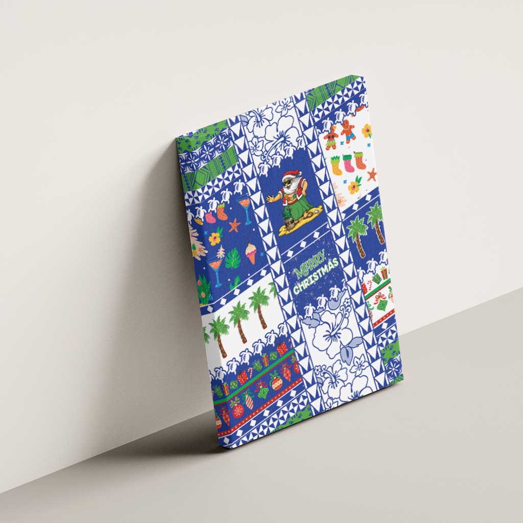 Northern Mariana Islands Christmas Canvas Wall Art Festive Beach Vibes - Polynesian Pride