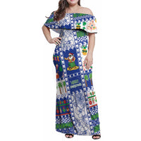 Northern Mariana Islands Christmas Family Matching Off Shoulder Maxi Dress and Hawaiian Shirt Festive Beach Vibes - Polynesian Pride