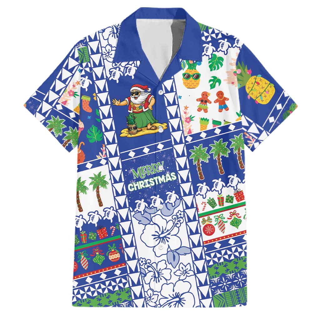 Northern Mariana Islands Christmas Family Matching Puletasi and Hawaiian Shirt Festive Beach Vibes - Polynesian Pride