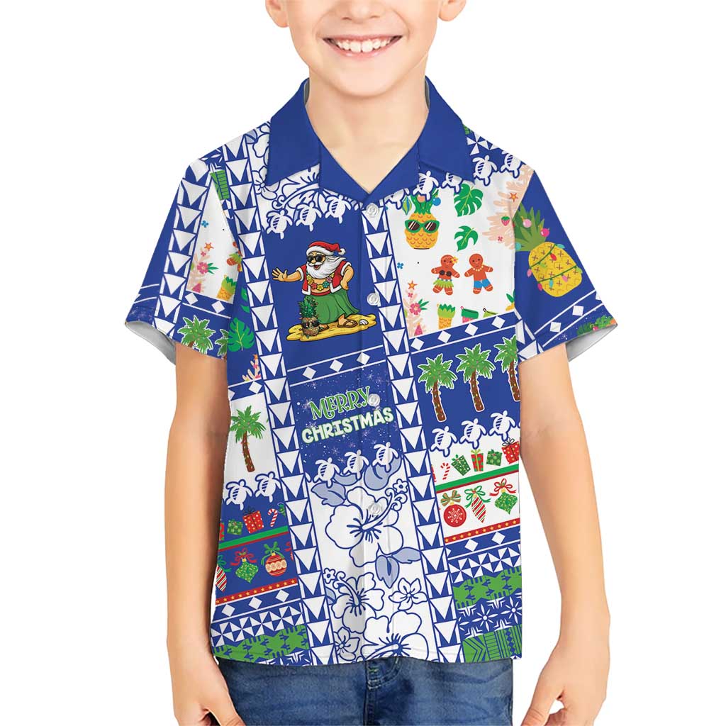 Northern Mariana Islands Christmas Family Matching Puletasi and Hawaiian Shirt Festive Beach Vibes - Polynesian Pride
