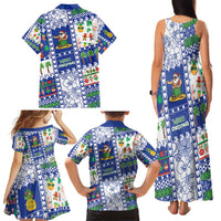 Northern Mariana Islands Christmas Family Matching Tank Maxi Dress and Hawaiian Shirt Festive Beach Vibes - Polynesian Pride