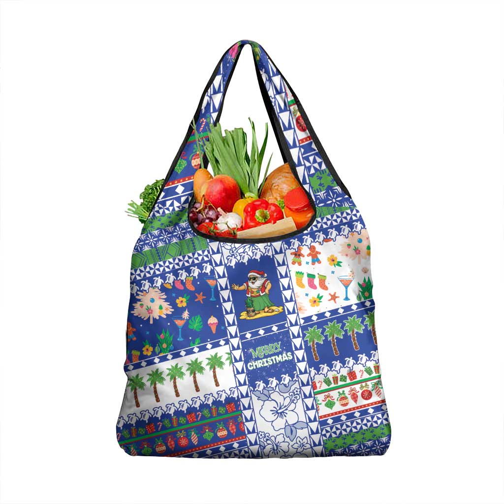 Northern Mariana Islands Christmas Grocery Bag Festive Beach Vibes - Polynesian Pride