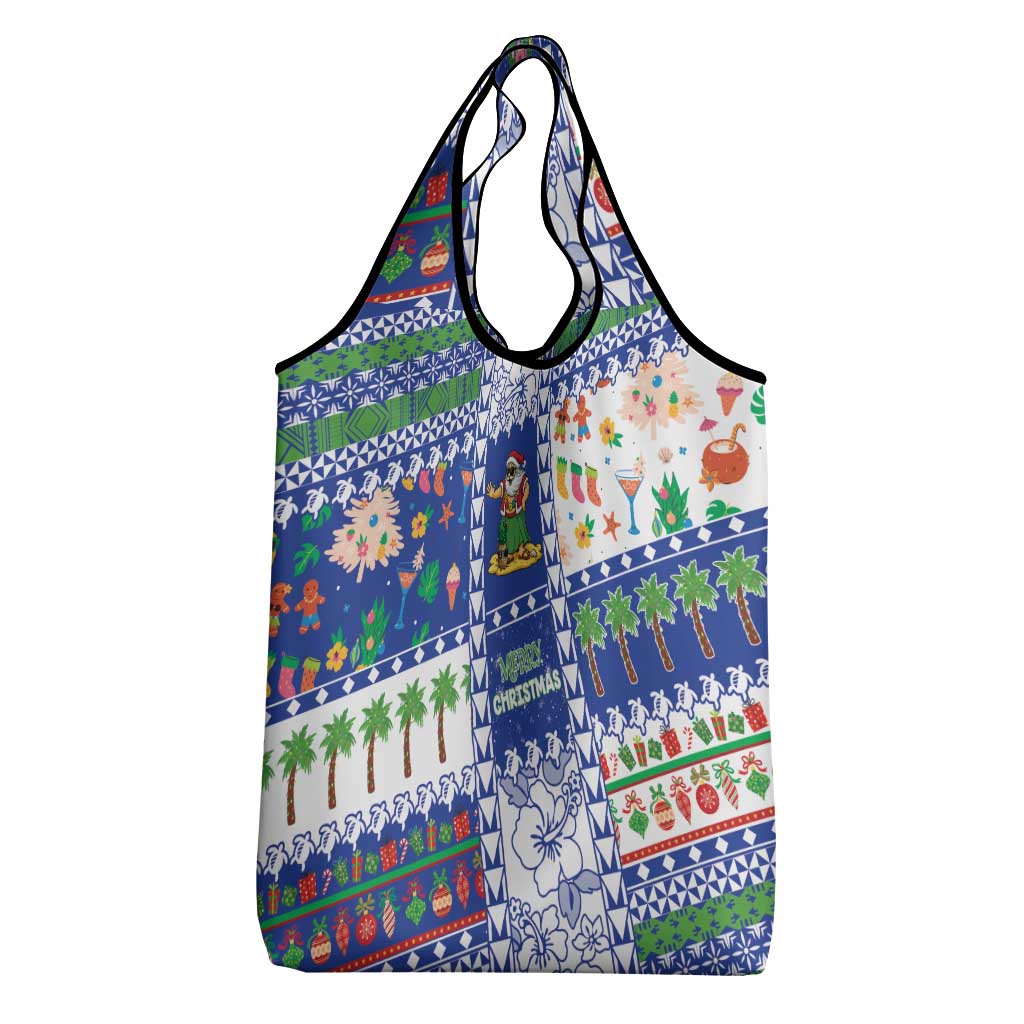 Northern Mariana Islands Christmas Grocery Bag Festive Beach Vibes - Polynesian Pride