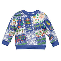 Northern Mariana Islands Christmas Kid Ugly Christmas Sweater Festive Beach Vibes LT05 Kid Blue - Polynesian Pride