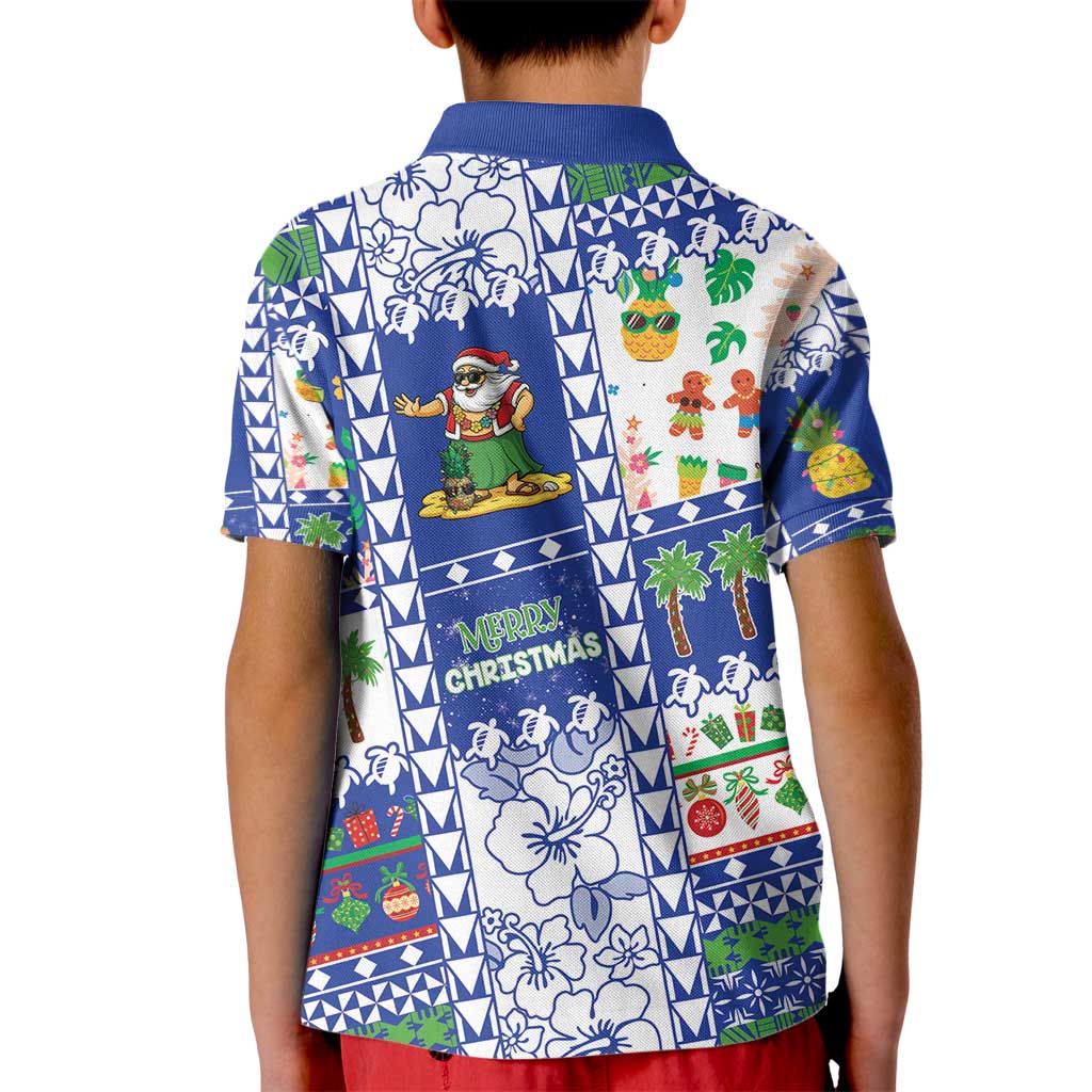 Northern Mariana Islands Christmas Kid Polo Shirt Festive Beach Vibes - Polynesian Pride