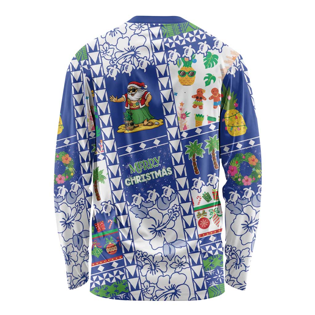 Northern Mariana Islands Christmas Long Sleeve Shirt Festive Beach Vibes - Polynesian Pride